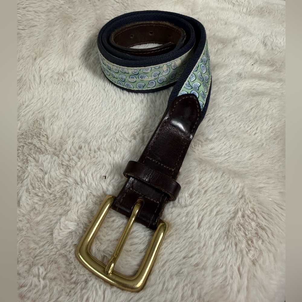 Vineyard Vines Vintage Snails Belt Well Worn Mens Sz 36
